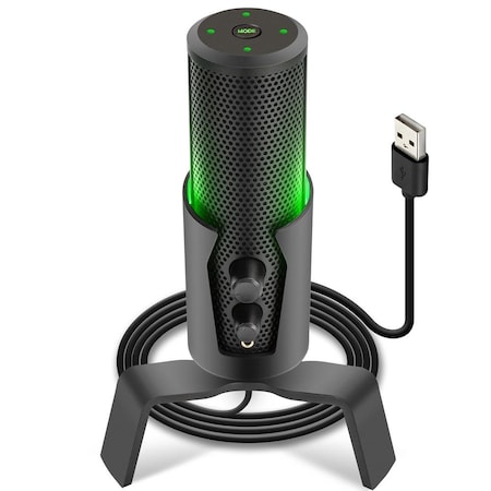 Pyle Computer Desktop Microphone - 4 Polar Patterns Streaming & Pro Audio Recording Mic with Tripod Stand PDMIUSBMT300